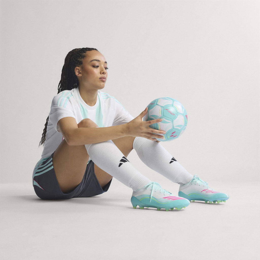 2026 New Arrival adidas F50 Messi Elite FG Firm Ground Men's Soccer Cleats - White/Pink/Aqua wholesalehk.shop