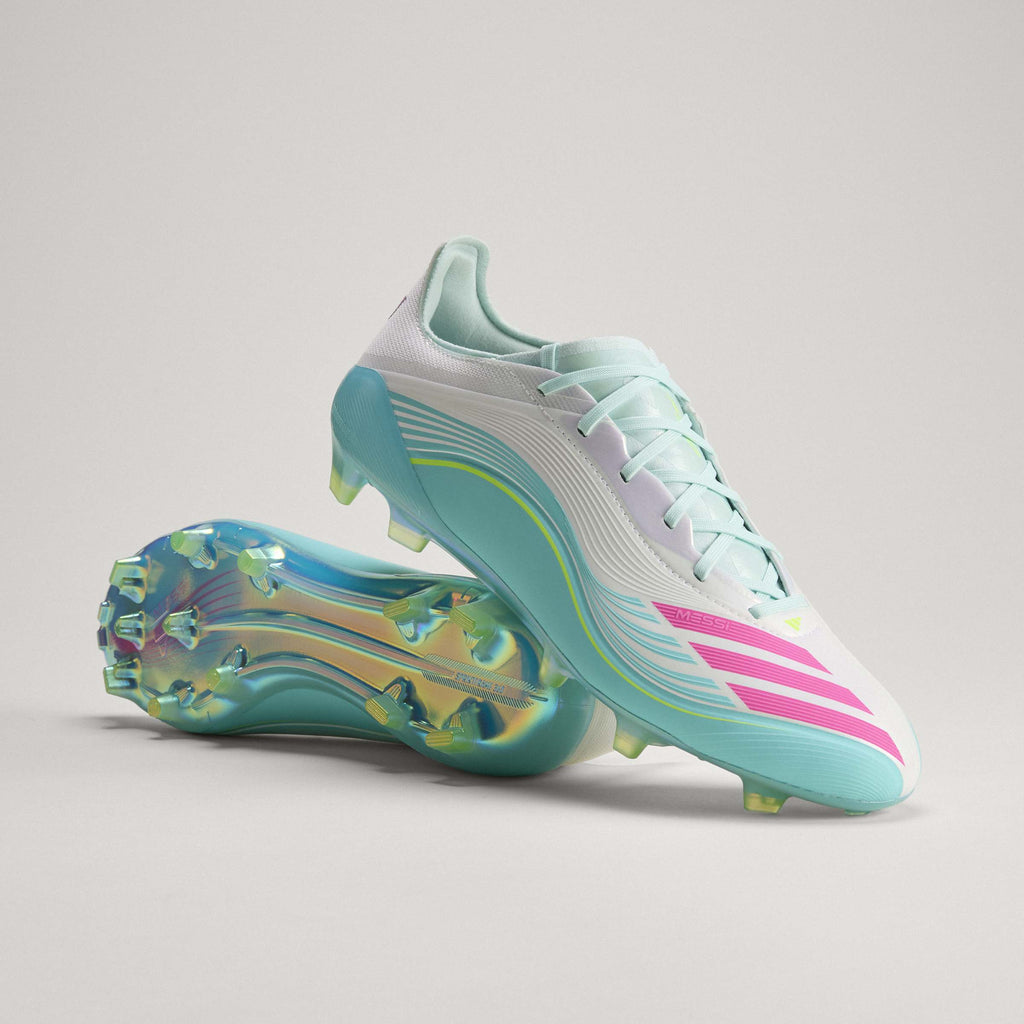 2026 New Arrival adidas F50 Messi Elite FG Firm Ground Men's Soccer Cleats - White/Pink/Aqua wholesalehk.shop