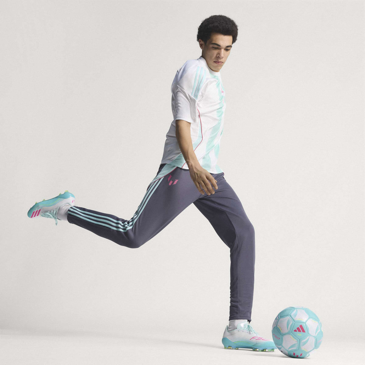 2026 New Arrival adidas F50 Messi Elite FG Firm Ground Men's Soccer Cleats - White/Pink/Aqua wholesalehk.shop