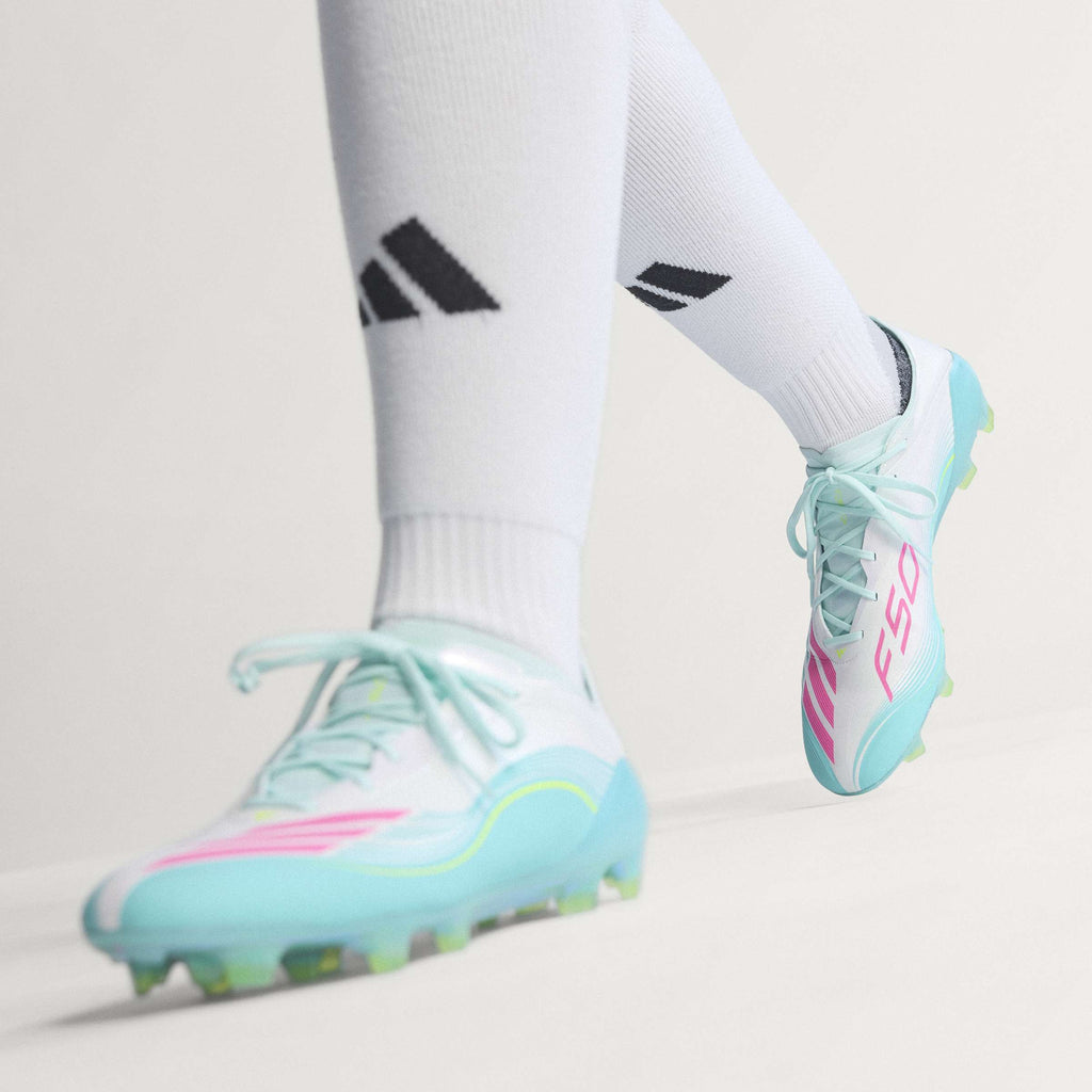 2026 New Arrival adidas F50 Messi Elite FG Firm Ground Men's Soccer Cleats - White/Pink/Aqua wholesalehk.shop