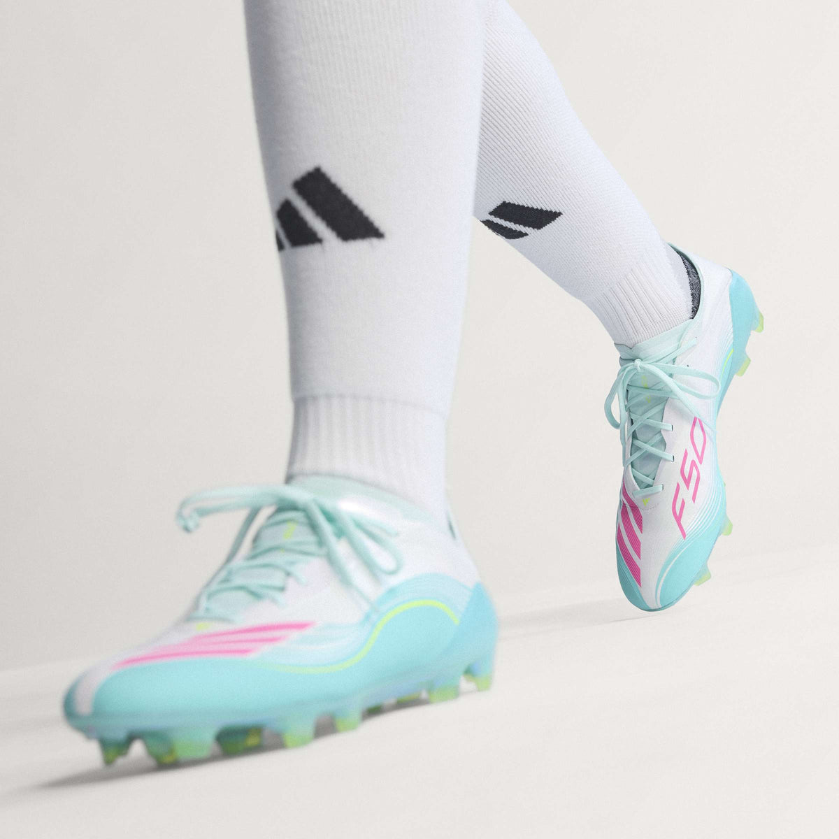 2026 New Arrival adidas F50 Messi Elite FG Firm Ground Men's Soccer Cleats - White/Pink/Aqua wholesalehk.shop