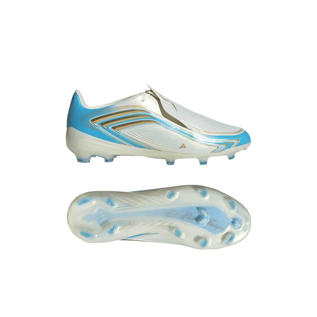 2026 New Arrival adidas F50 Messi Elite FG Firm Ground Youth Soccer Cleats - Ivory/Blue wholesalehk.shop