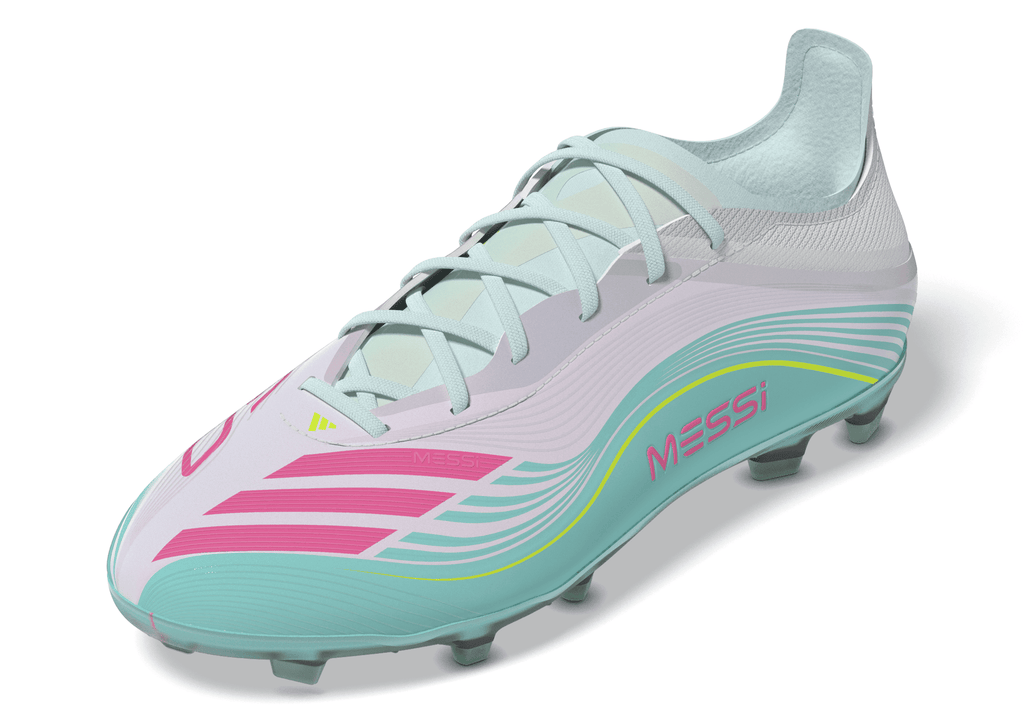 2026 New Arrival adidas F50 Messi Elite FG Firm Ground Youth Soccer Cleats - White/Pink/Aqua wholesalehk.shop