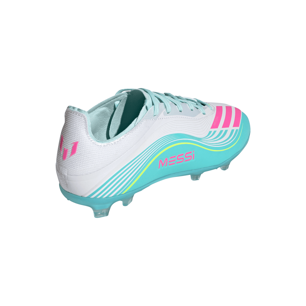 2026 New Arrival adidas F50 Messi Elite FG Firm Ground Youth Soccer Cleats - White/Pink/Aqua wholesalehk.shop
