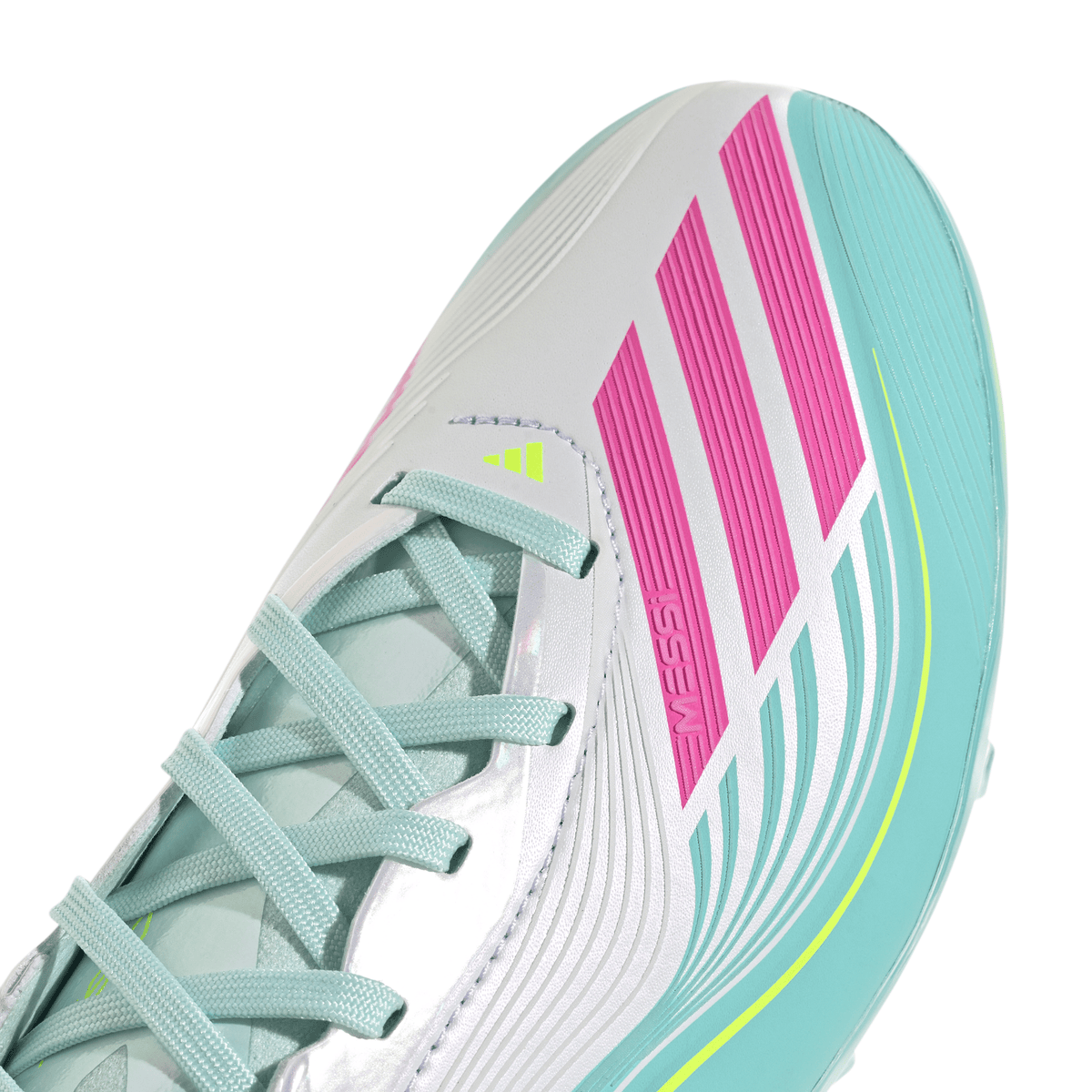 2026 New Arrival adidas F50 Messi Elite FG Firm Ground Youth Soccer Cleats - White/Pink/Aqua wholesalehk.shop