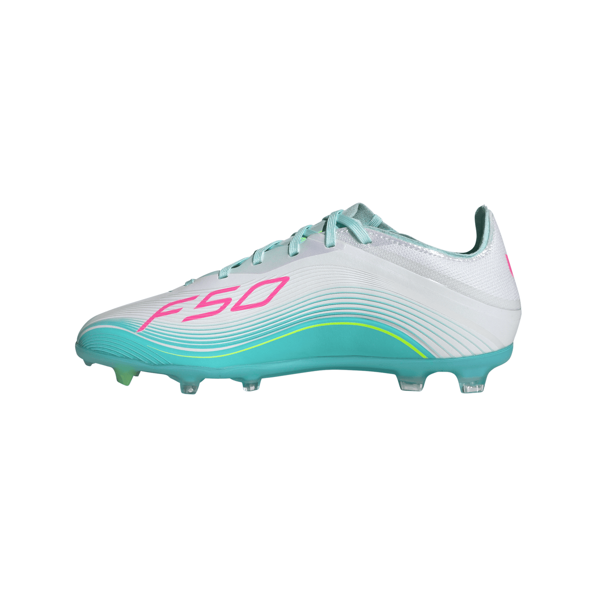 2026 New Arrival adidas F50 Messi Elite FG Firm Ground Youth Soccer Cleats - White/Pink/Aqua wholesalehk.shop