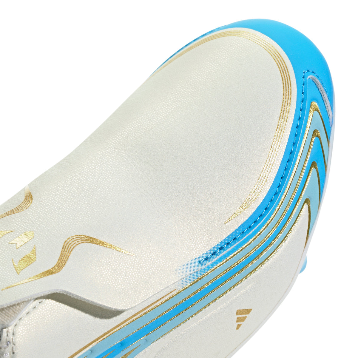 2026 New Arrival adidas F50 Messi League Laceless FG Firm Ground Youth Soccer Cleats - Ivory/Blue wholesalehk.shop