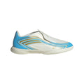 2026 New Arrival adidas F50 Messi League Laceless IN Indoor Youth Soccer Shoes - Ivory/Blue wholesalehk.shop