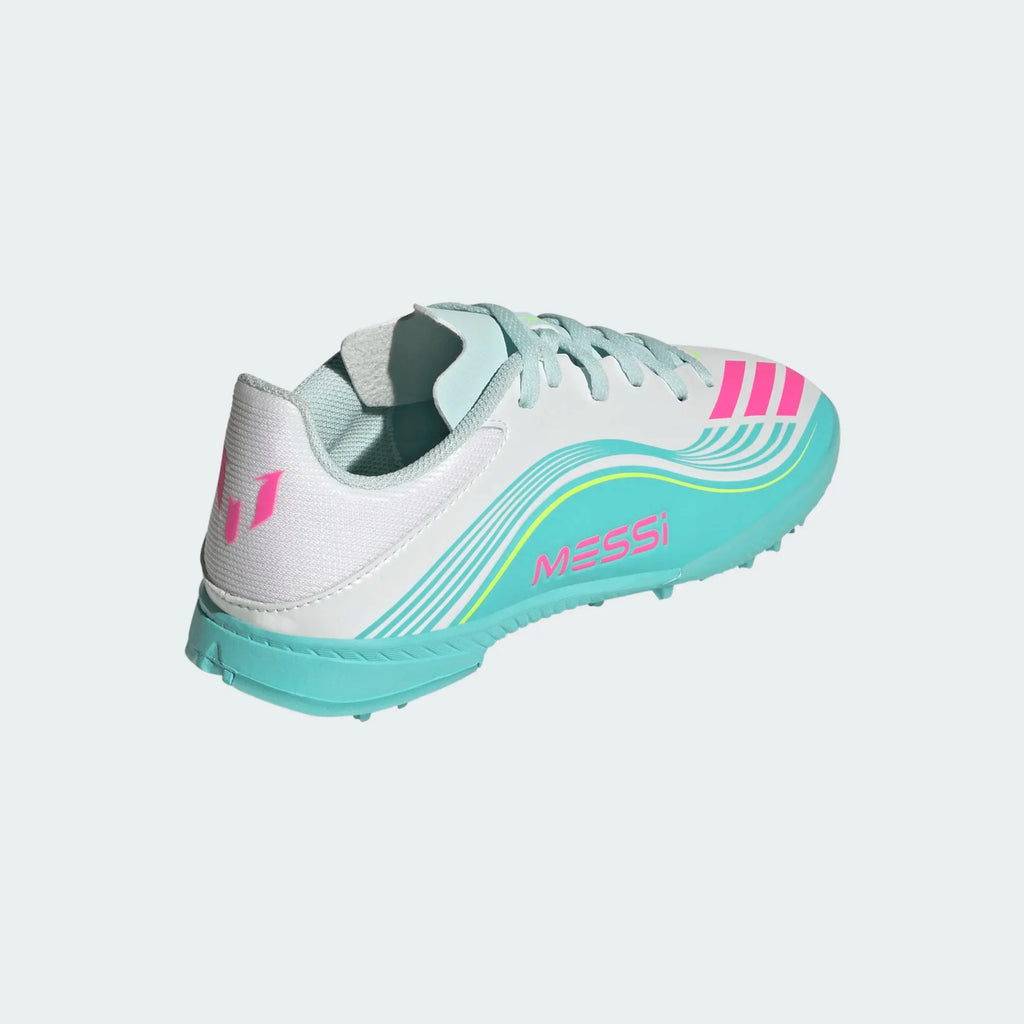 2026 New Arrival adidas F50 Messi League TF Turf Youth Soccer Cleats - White/Pink/Aqua wholesalehk.shop