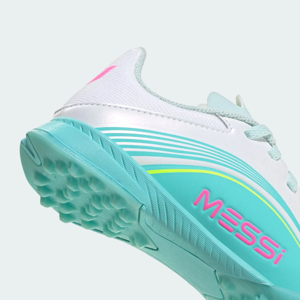 2026 New Arrival adidas F50 Messi League TF Turf Youth Soccer Cleats - White/Pink/Aqua wholesalehk.shop