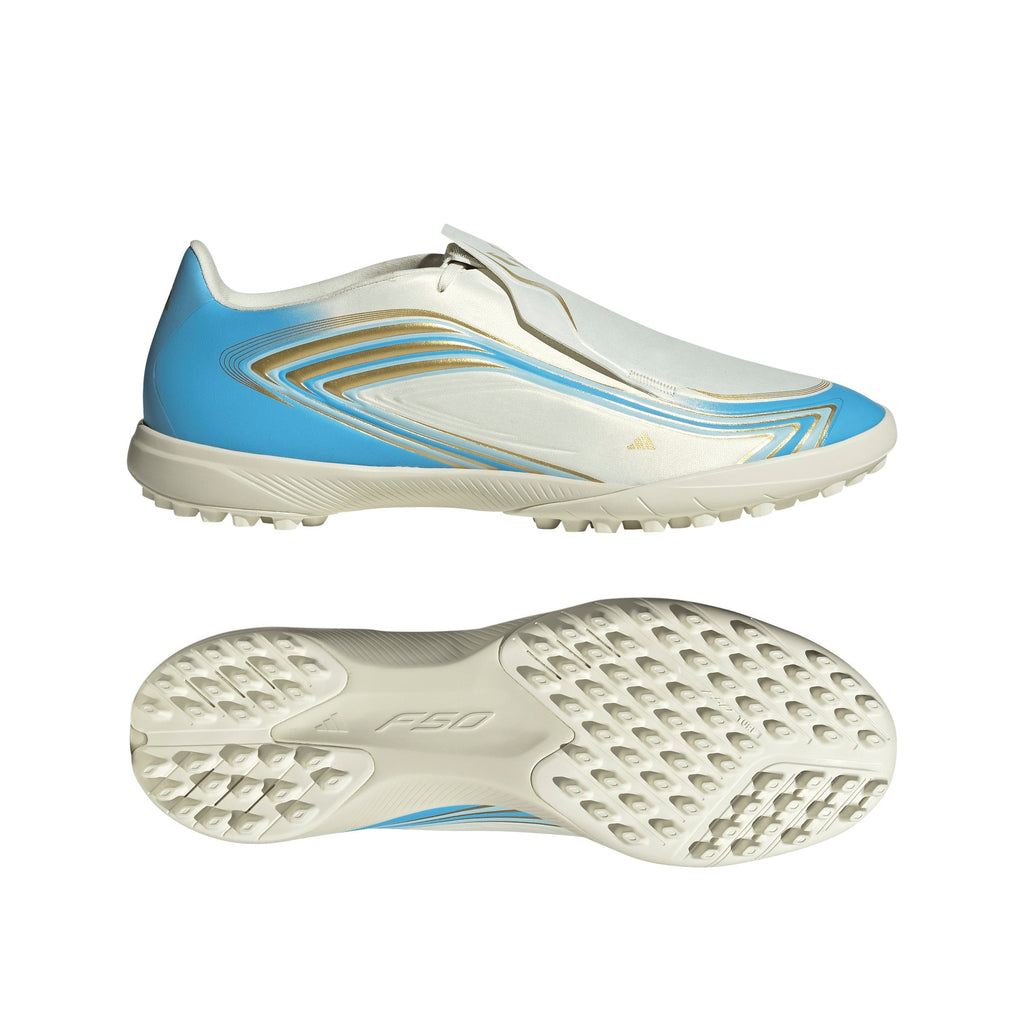 2026 New Arrival adidas F50 Messi League Turf Men's Soccer Cleats - Ivory/Blue wholesalehk.shop