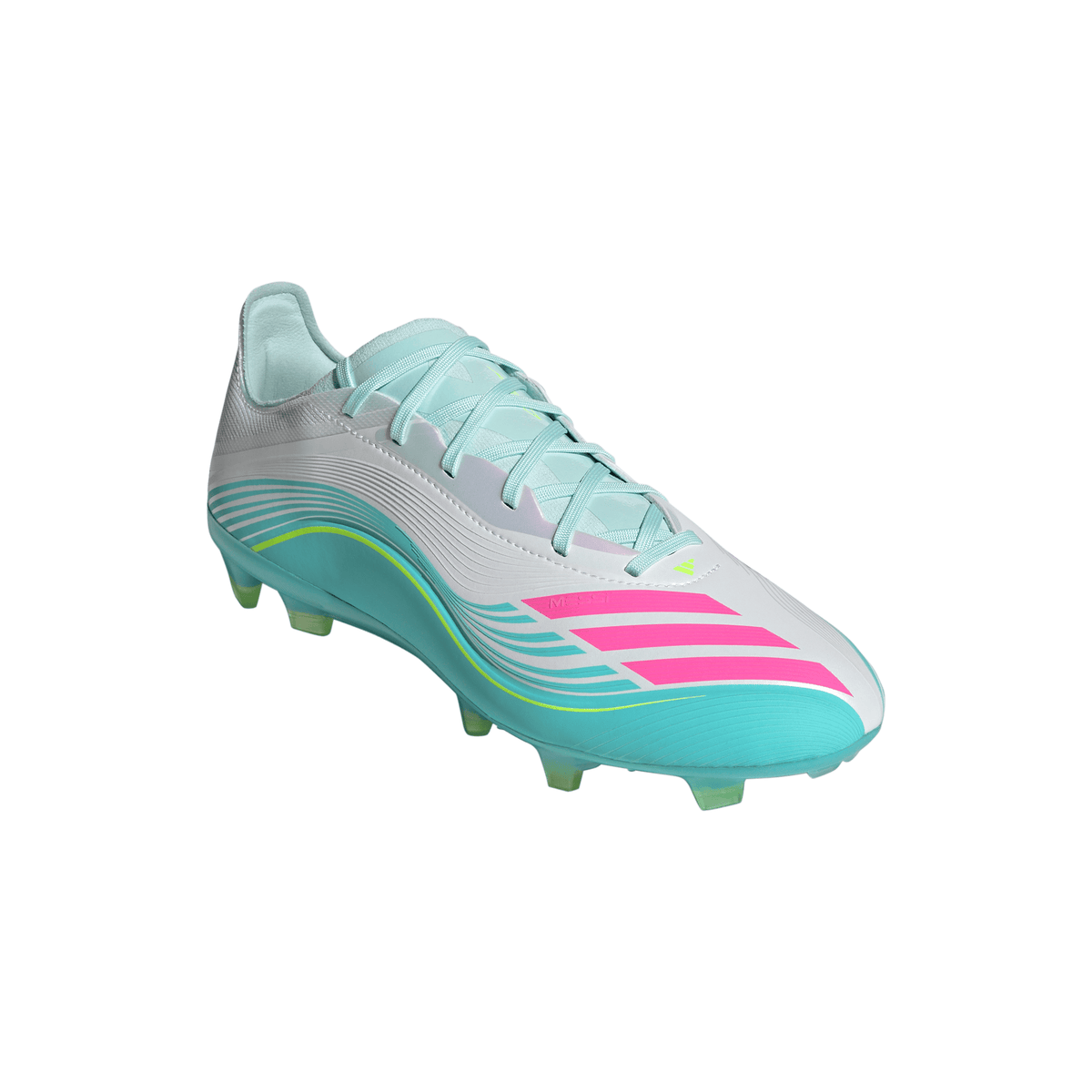 2026 New Arrival adidas F50 Messi Pro FG Firm Ground Men's Soccer Cleats - White/Pink/Aqua wholesalehk.shop