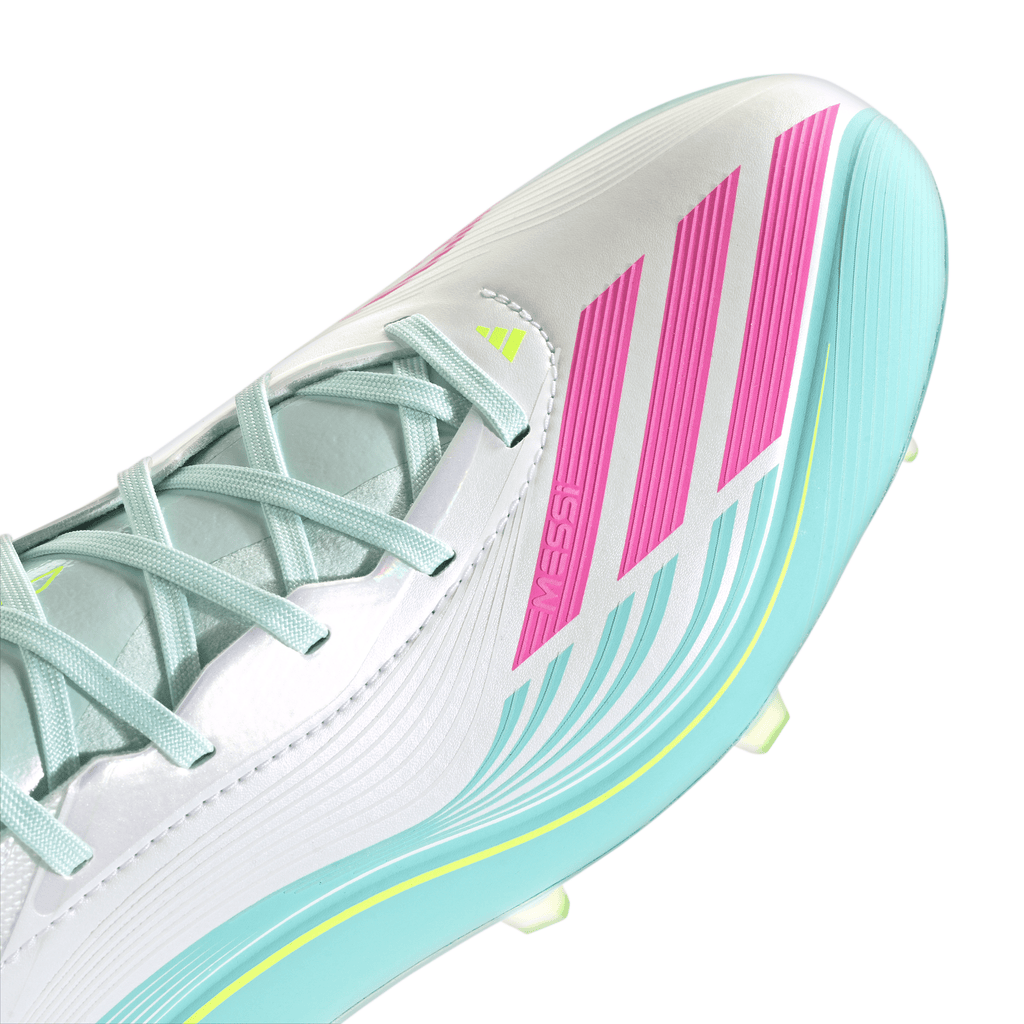 2026 New Arrival adidas F50 Messi Pro FG Firm Ground Men's Soccer Cleats - White/Pink/Aqua wholesalehk.shop