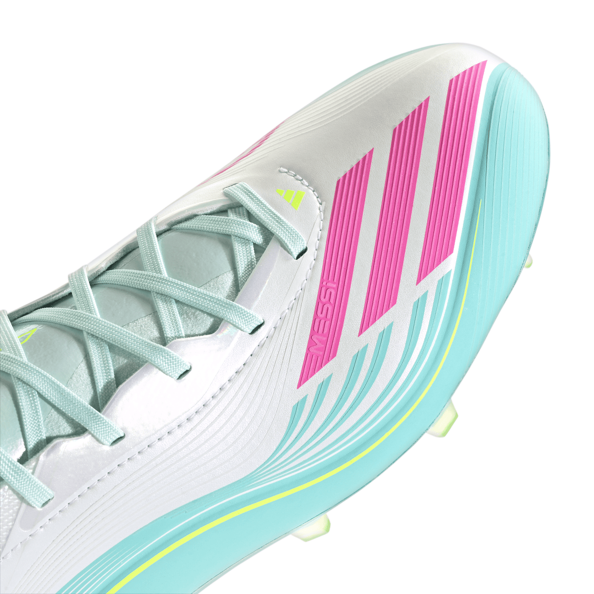 2026 New Arrival adidas F50 Messi Pro FG Firm Ground Men's Soccer Cleats - White/Pink/Aqua wholesalehk.shop