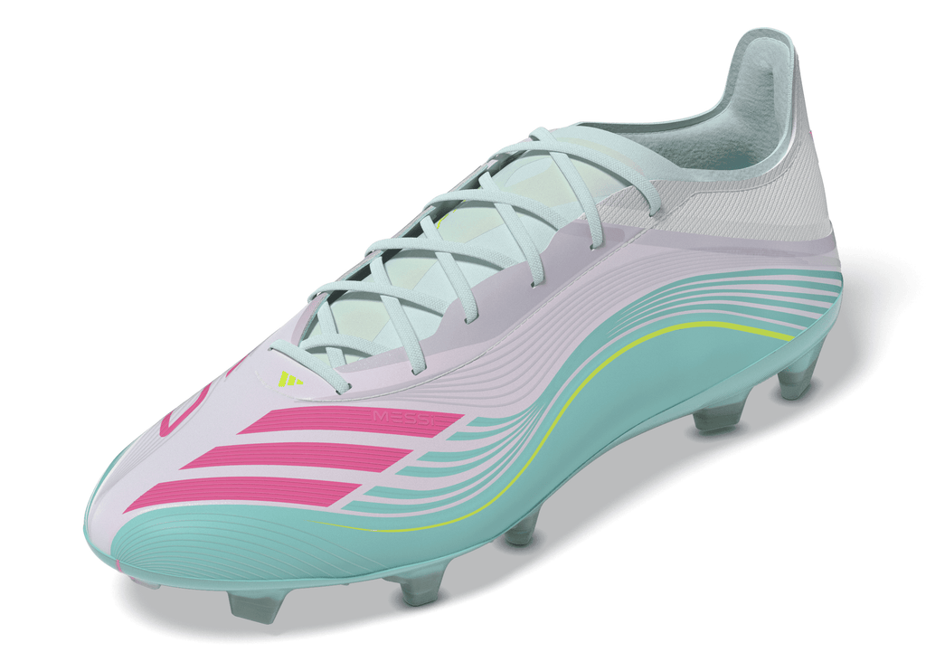 2026 New Arrival adidas F50 Messi Pro FG Firm Ground Men's Soccer Cleats - White/Pink/Aqua wholesalehk.shop