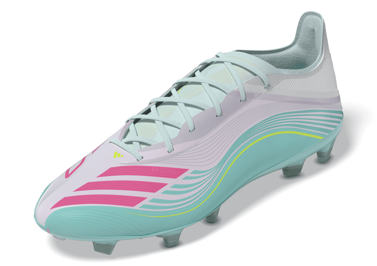 2026 New Arrival adidas F50 Messi Pro FG Firm Ground Men's Soccer Cleats - White/Pink/Aqua wholesalehk.shop