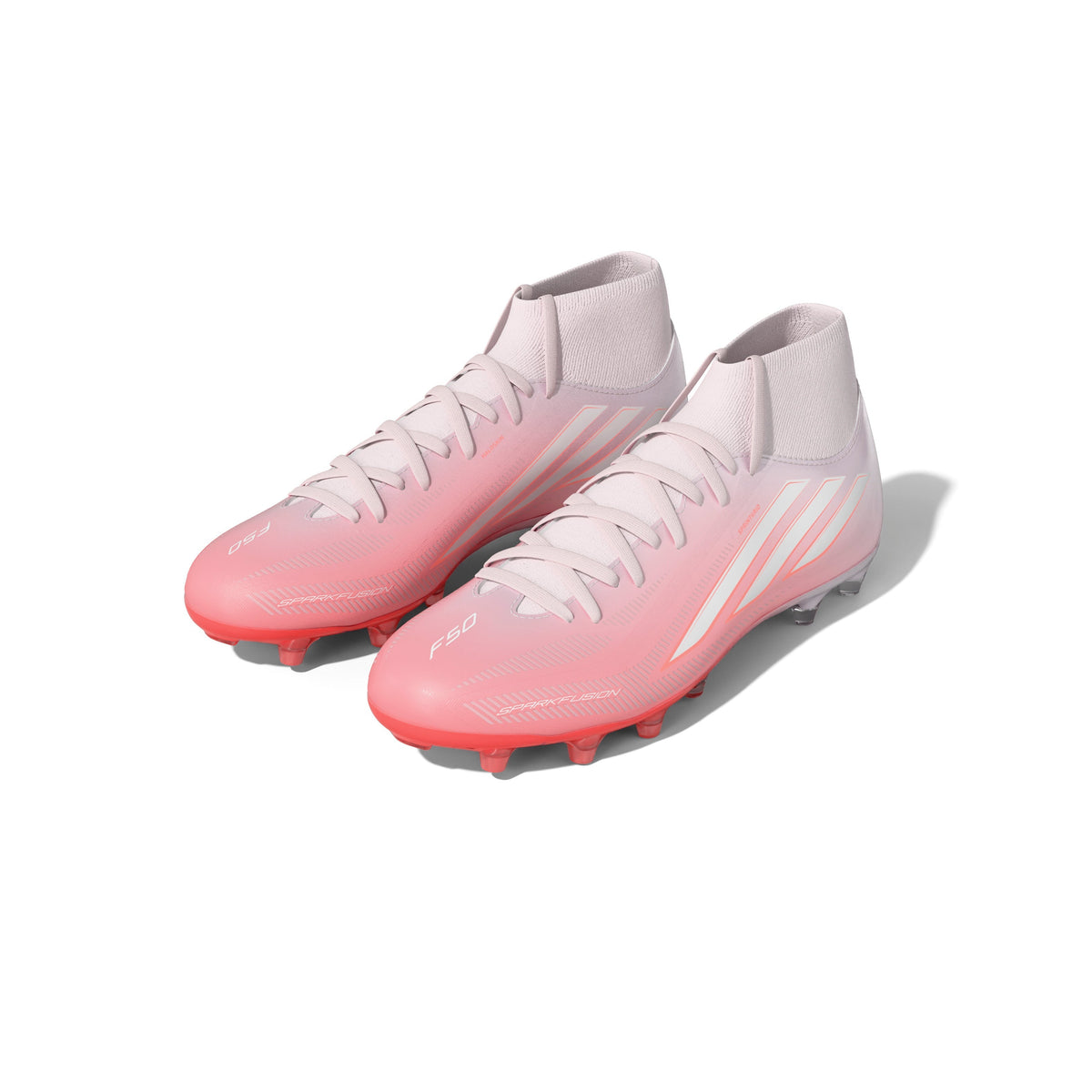2026 New Arrival adidas F50 Sparkfusion League Mid Cut FG/AG Firm Ground/Artificial Ground Women's Soccer Cleats - Solar Turbo/White wholesalehk.shop