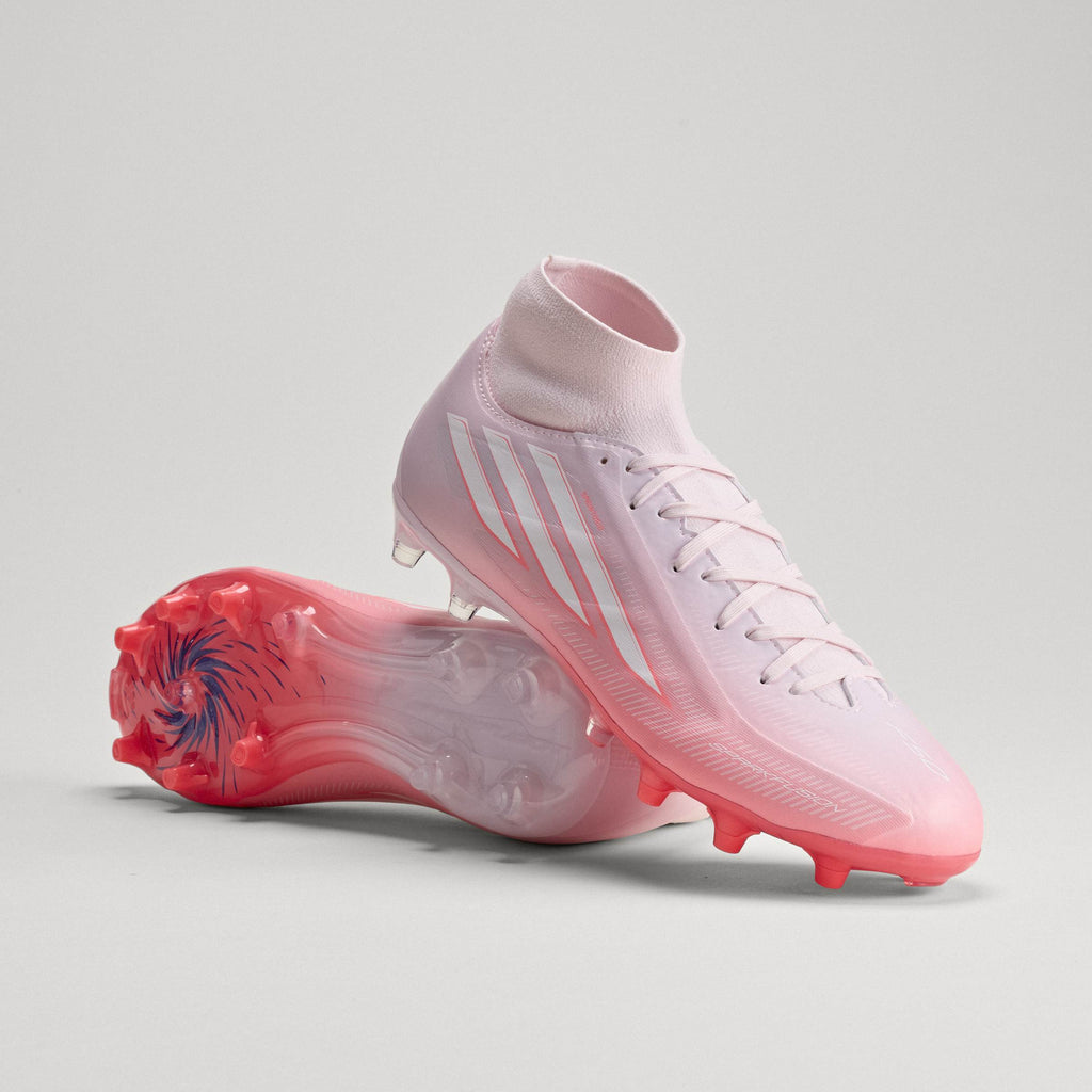 2026 New Arrival adidas F50 Sparkfusion League Mid Cut FG/AG Firm Ground/Artificial Ground Women's Soccer Cleats - Solar Turbo/White wholesalehk.shop