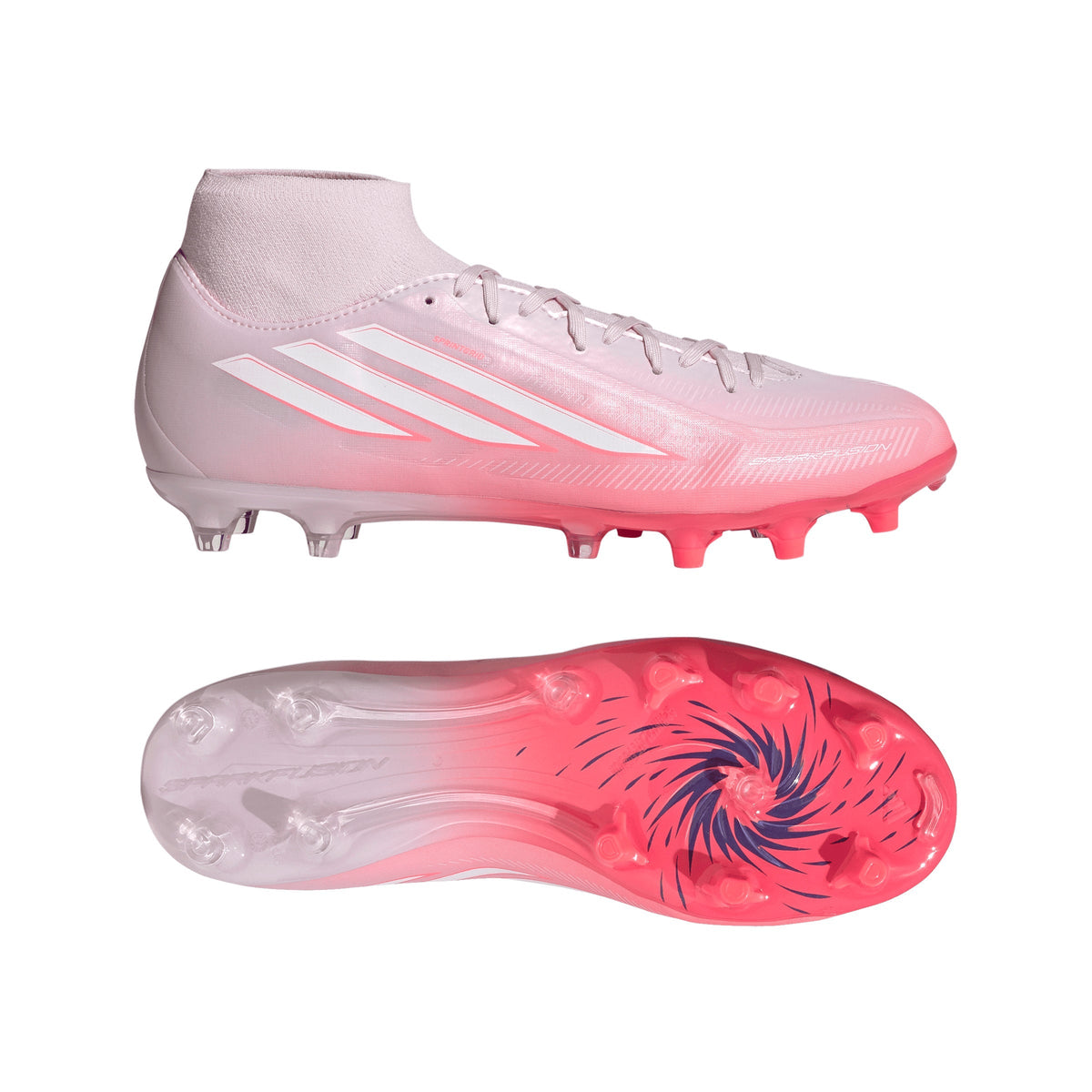 2026 New Arrival adidas F50 Sparkfusion League Mid Cut FG/AG Firm Ground/Artificial Ground Women's Soccer Cleats - Solar Turbo/White wholesalehk.shop