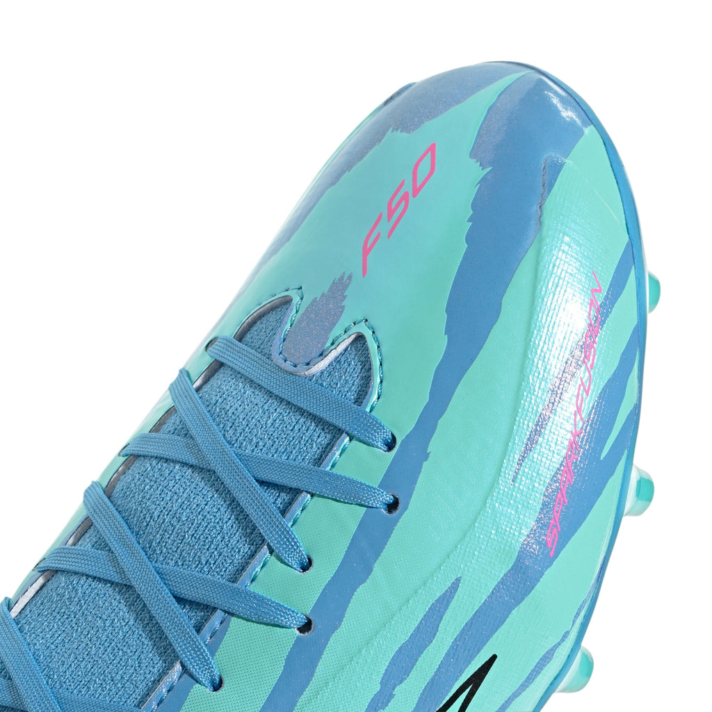 2026 New Arrival adidas F50 Sparkfusion League Mid Cut Firm Ground / Artificial Gras Men's Soccer Cleats - White/Pink wholesalehk.shop