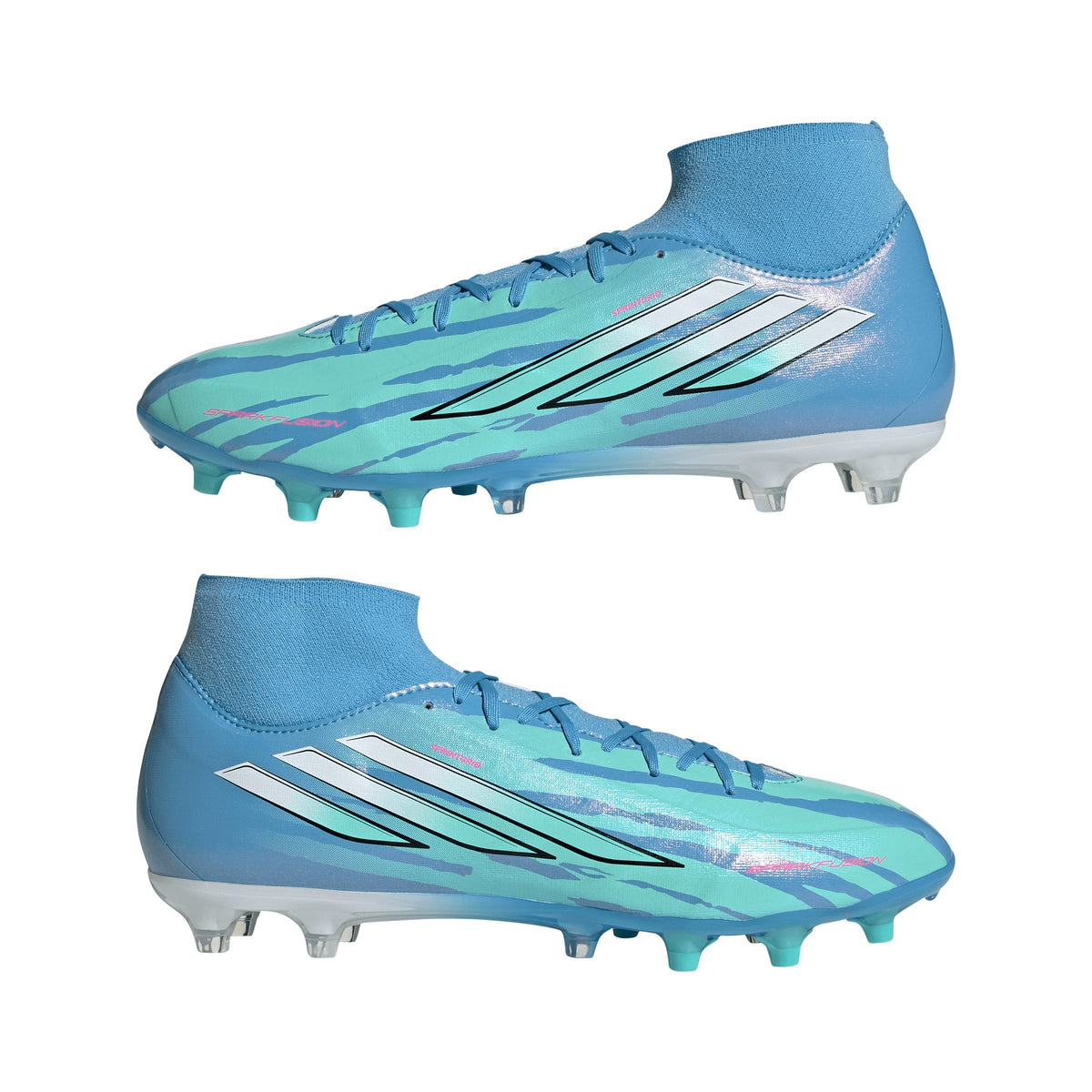 2026 New Arrival adidas F50 Sparkfusion League Mid Cut Firm Ground / Artificial Gras Men's Soccer Cleats - White/Pink wholesalehk.shop