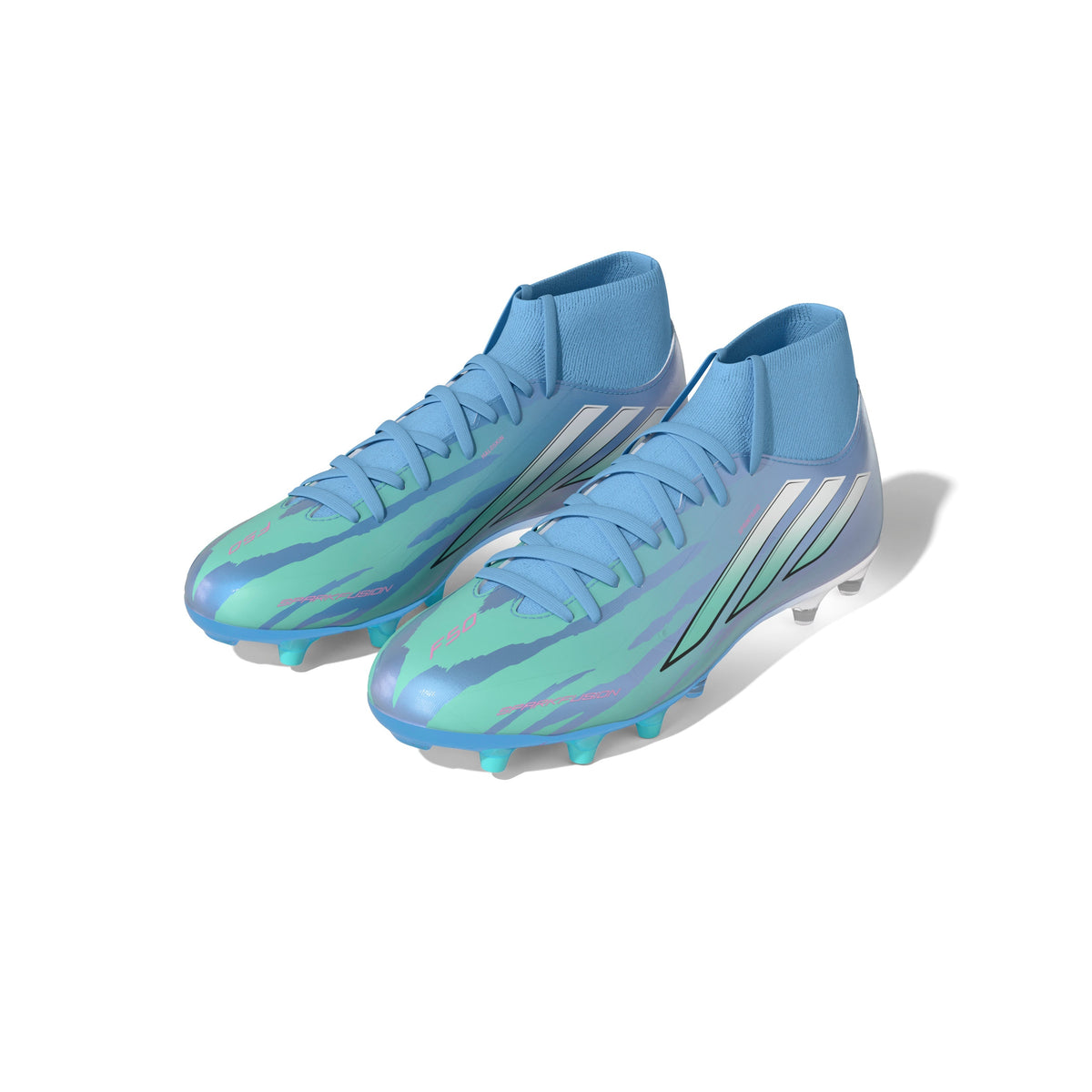 2026 New Arrival adidas F50 Sparkfusion League Mid Cut Firm Ground / Artificial Gras Men's Soccer Cleats - White/Pink wholesalehk.shop