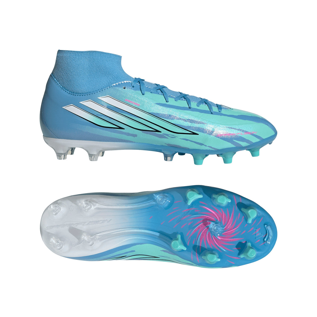 2026 New Arrival adidas F50 Sparkfusion League Mid Cut Firm Ground / Artificial Gras Men's Soccer Cleats - White/Pink wholesalehk.shop