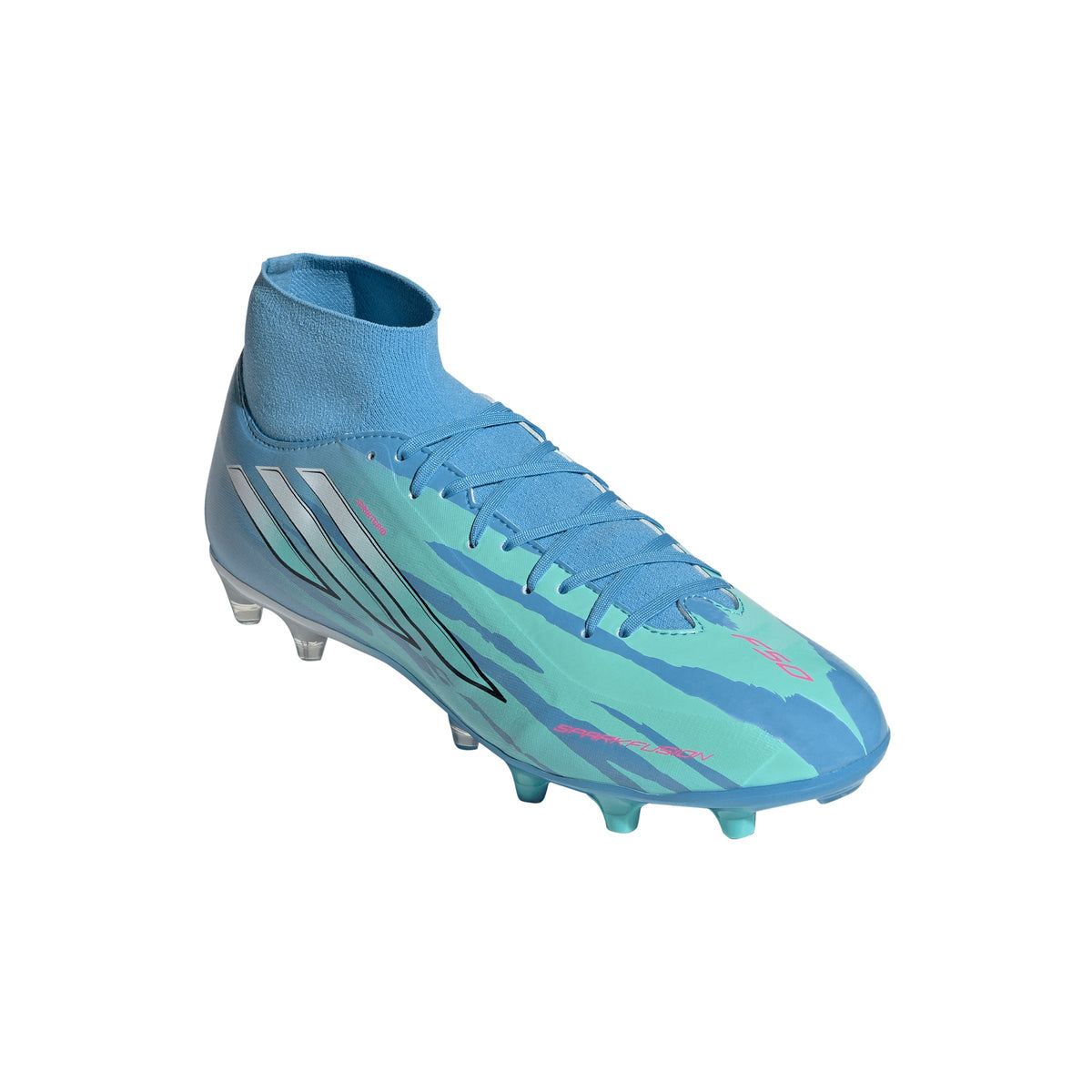 2026 New Arrival adidas F50 Sparkfusion League Mid Cut Firm Ground / Artificial Gras Men's Soccer Cleats - White/Pink wholesalehk.shop
