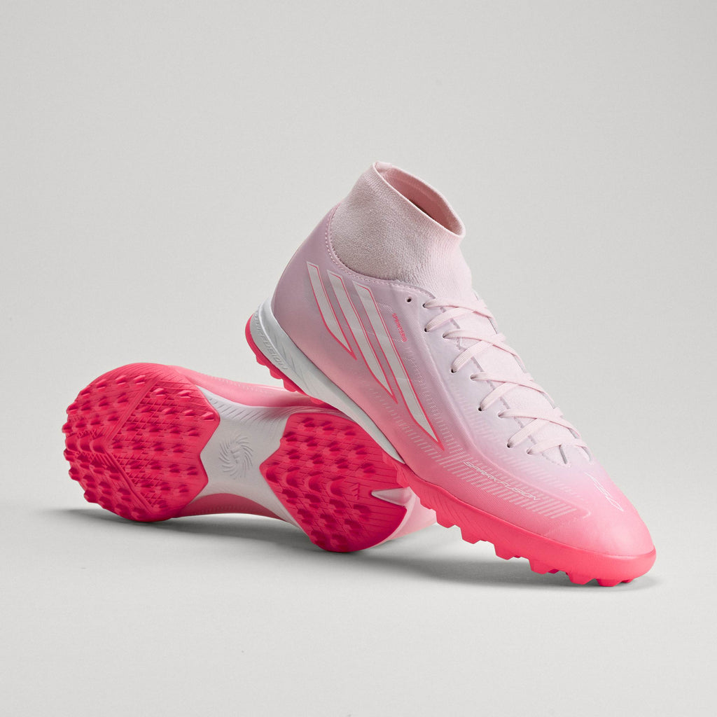 2026 New Arrival adidas F50 Sparkfusion League Mid Cut TF Turf Women's Soccer Cleats - Solar Turbo/White wholesalehk.shop