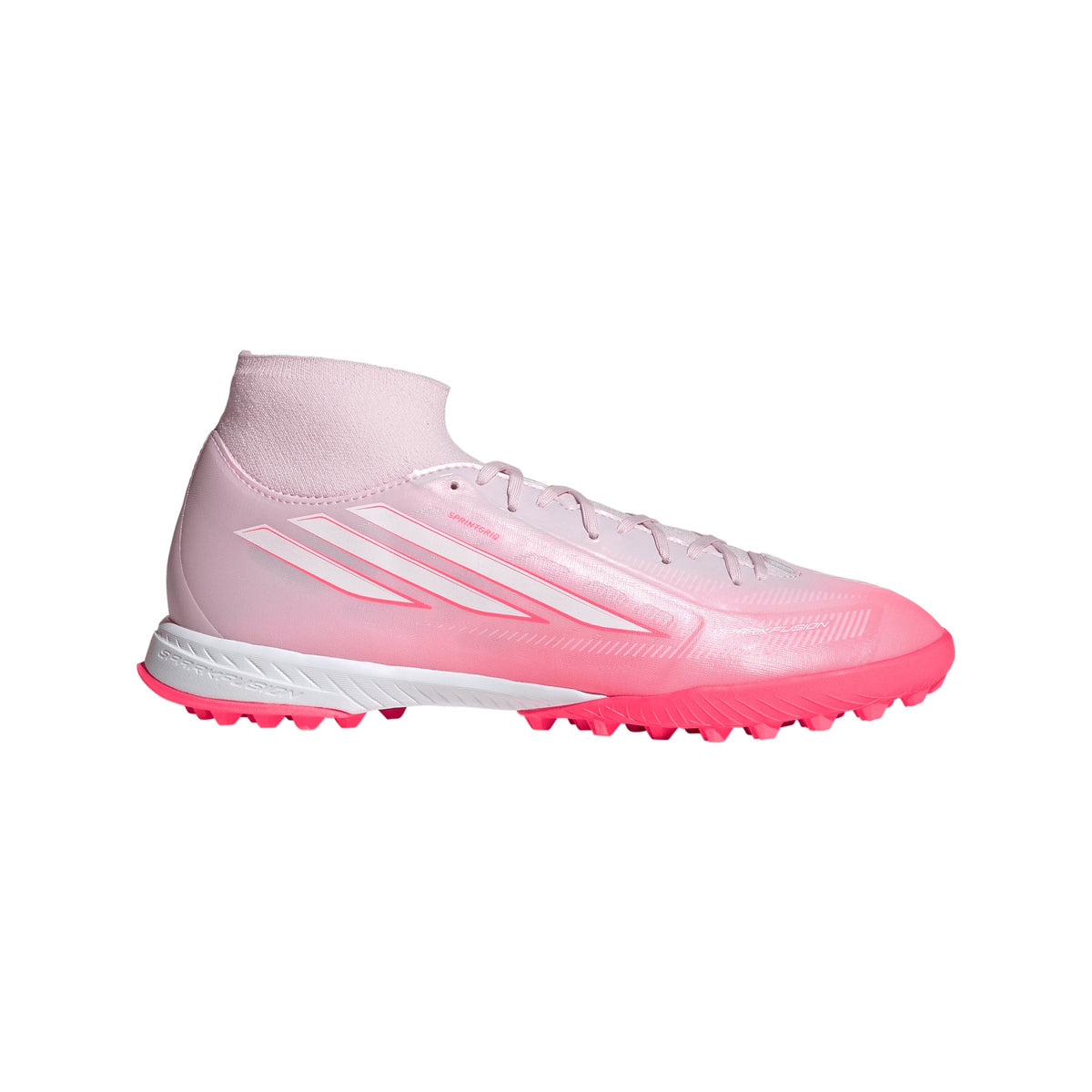 2026 New Arrival adidas F50 Sparkfusion League Mid Cut TF Turf Women's Soccer Cleats - Solar Turbo/White wholesalehk.shop