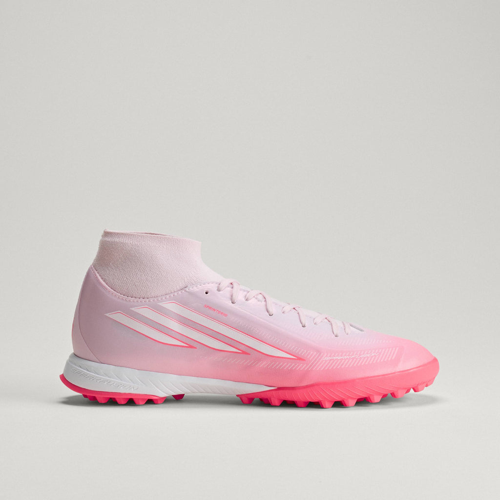 2026 New Arrival adidas F50 Sparkfusion League Mid Cut TF Turf Women's Soccer Cleats - Solar Turbo/White wholesalehk.shop