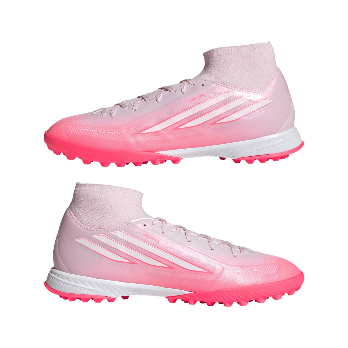 2026 New Arrival adidas F50 Sparkfusion League Mid Cut TF Turf Women's Soccer Cleats - Solar Turbo/White wholesalehk.shop