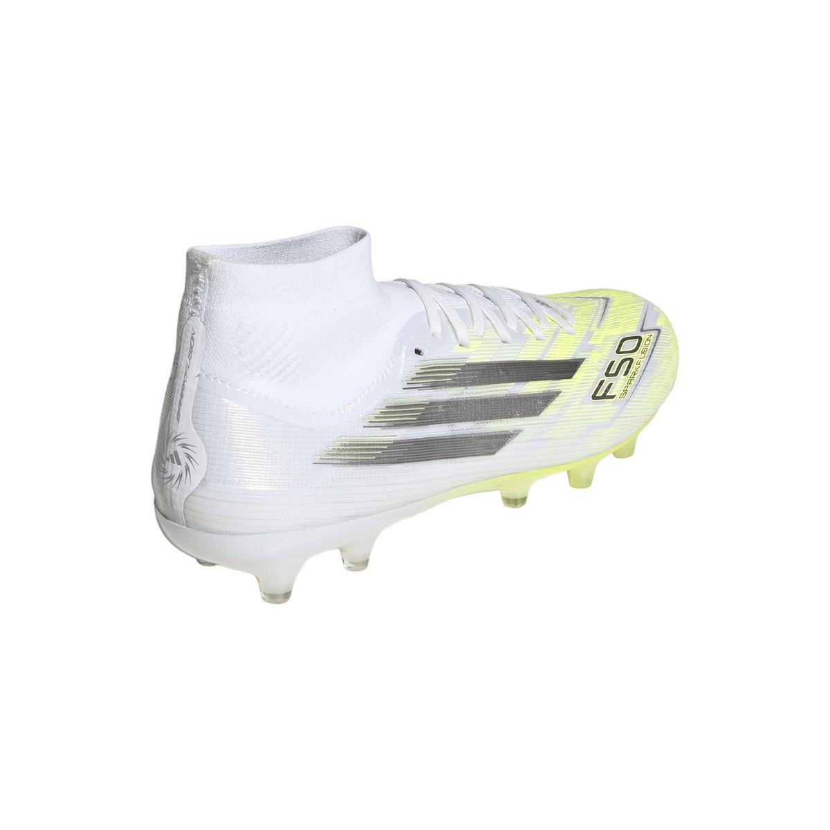 2026 New Arrival adidas F50 Sparkfusion Pro Mid Cut FG/AG Women´s Soccer Cleats - White/Iron/Yellow wholesalehk.shop