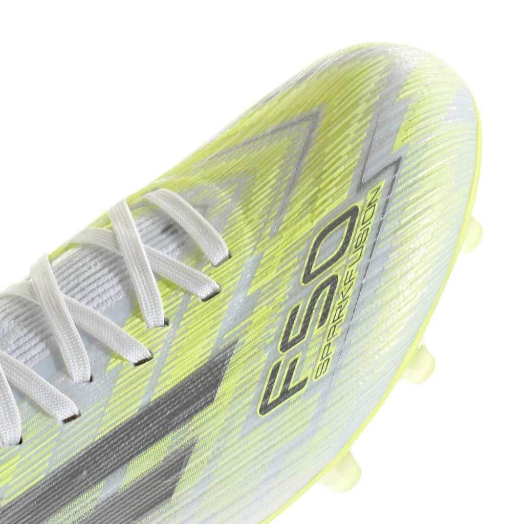 2026 New Arrival adidas F50 Sparkfusion Pro Mid Cut FG/AG Women´s Soccer Cleats - White/Iron/Yellow wholesalehk.shop