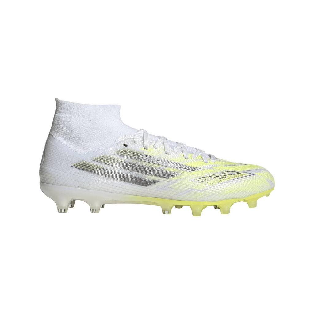 2026 New Arrival adidas F50 Sparkfusion Pro Mid Cut FG/AG Women´s Soccer Cleats - White/Iron/Yellow wholesalehk.shop