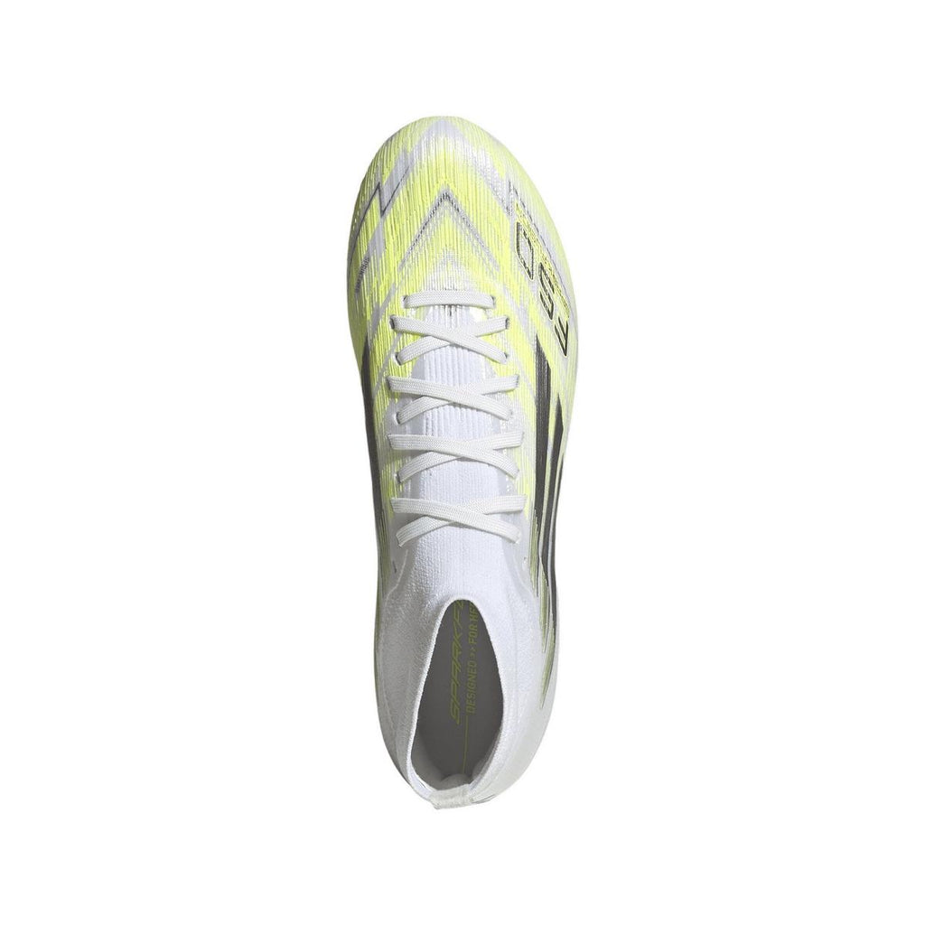 2026 New Arrival adidas F50 Sparkfusion Pro Mid Cut FG/AG Women´s Soccer Cleats - White/Iron/Yellow wholesalehk.shop