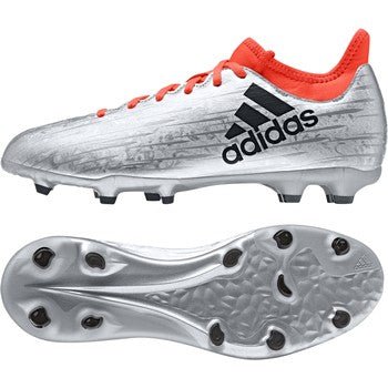 2026 New Arrival adidas Kid's X 16.3 FG/AG J Firm Ground Soccer Cleats Silver/Red/Black wholesalehk.shop
