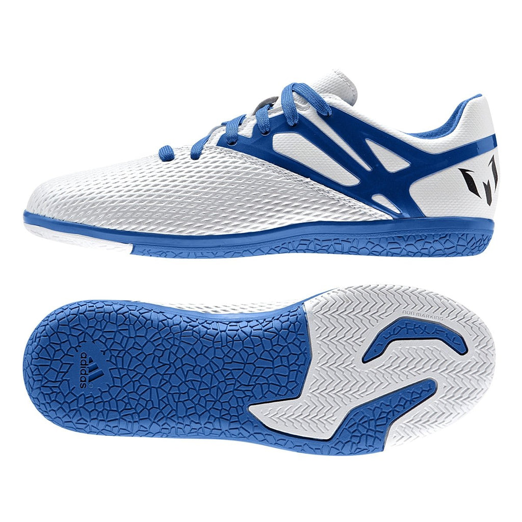 2026 New Arrival adidas Messi 15.3 IN Youth Indoor Soccer Shoes White/Blue/Black wholesalehk.shop