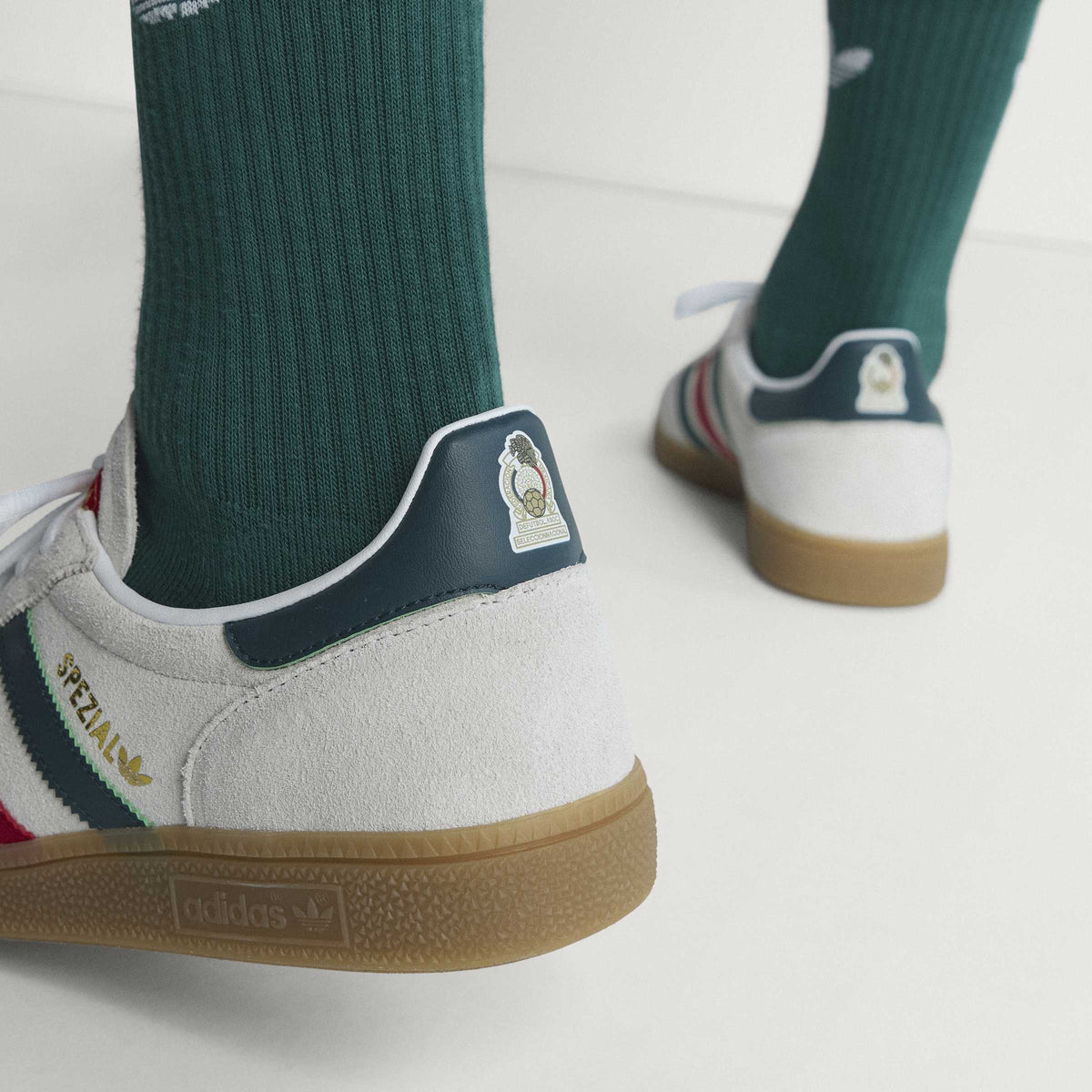 2026 New Arrival adidas Mexico Handball Spezial Shoes - White/Scarlet wholesalehk.shop