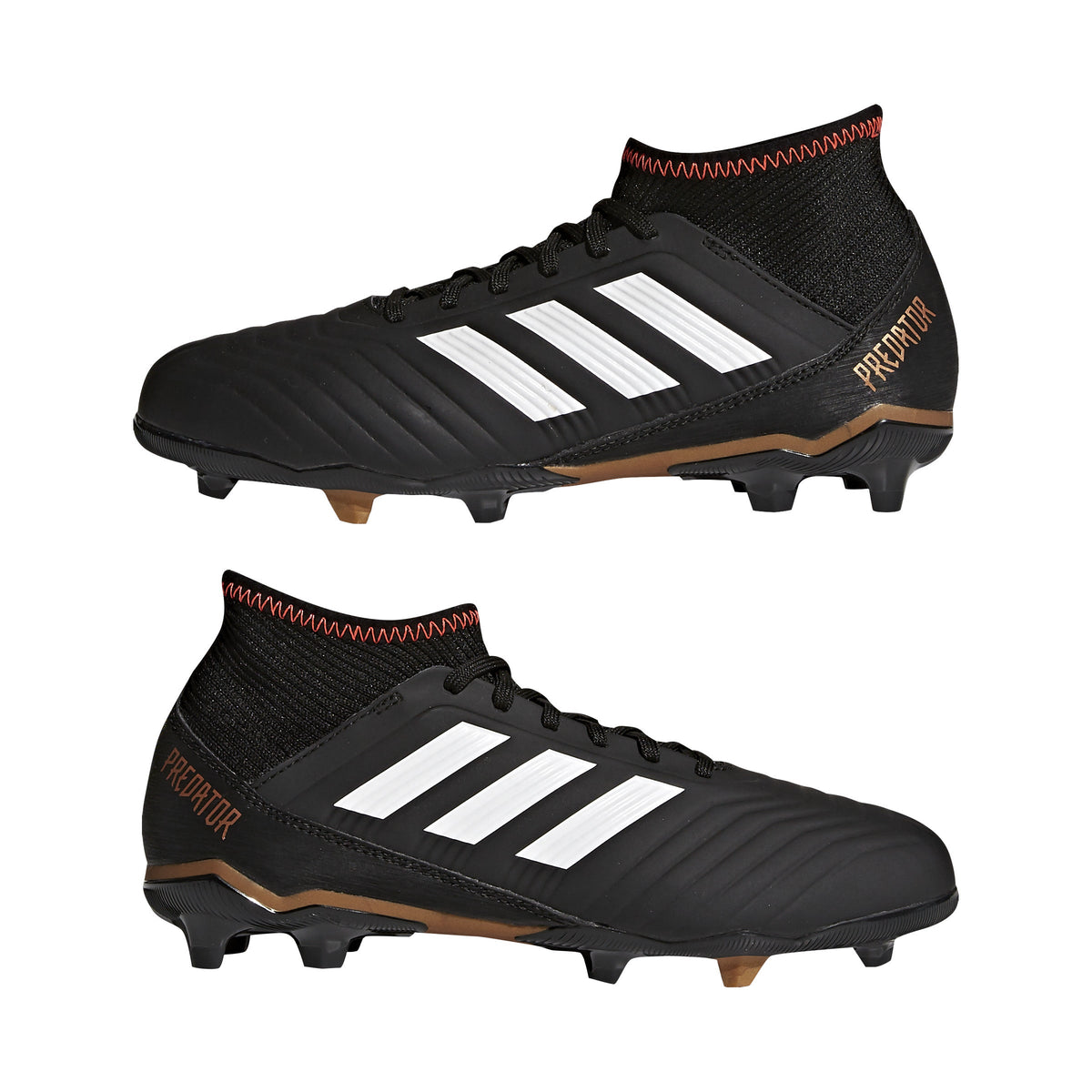 2026 New Arrival adidas Predator 18.3 FG Firm Ground Youth Soccer Cleats - Black/White/Solar Red wholesalehk.shop