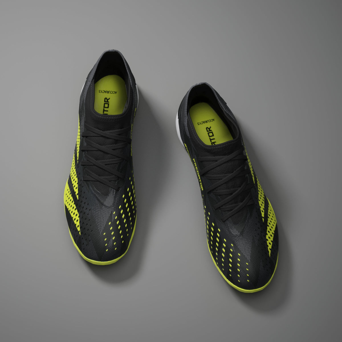 2026 New Arrival adidas Predator Accuracy Injection.3 TF Turf Soccer Cleats - Black/Solar Yellow/Grey Five wholesalehk.shop