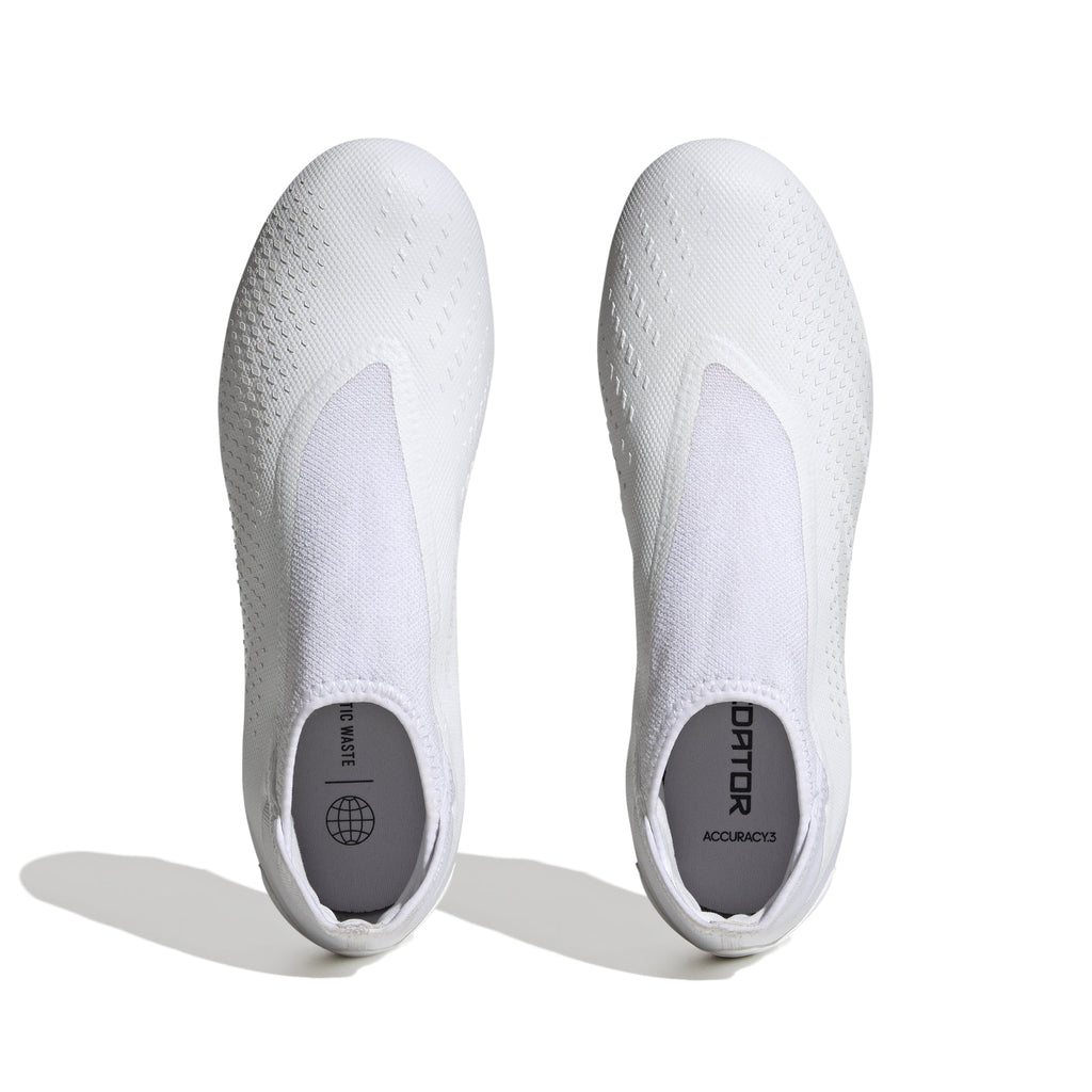 2026 New Arrival adidas Predator Accuracy.3 Laceless FG Firm Ground Soccer Cleats - White/White wholesalehk.shop