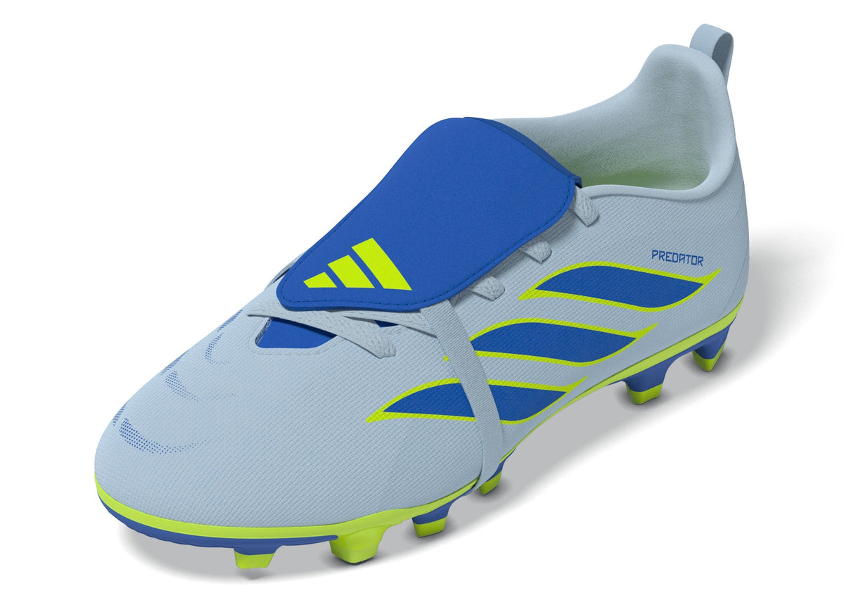 2026 New Arrival adidas Predator Club Fold-Over Tongue Elastic Laces FG/MG Firm Ground/Multi Ground Youth Soccer Cleats - Sky/Blue/Yellow wholesalehk.shop