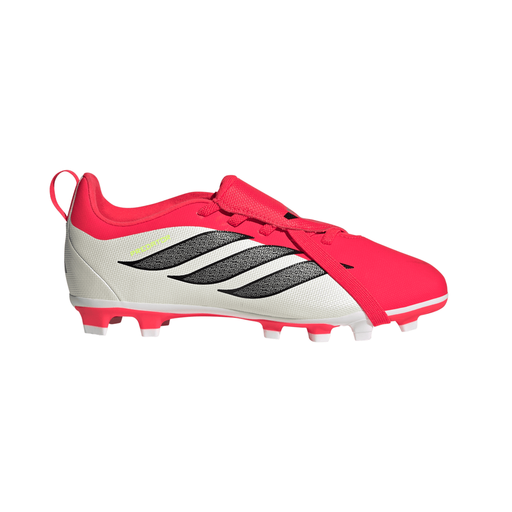 2026 New Arrival adidas Predator Club Fold-Over Tongue Elastic Laces FG/MG Youth Soccer Cleats - Red/Black/White wholesalehk.shop