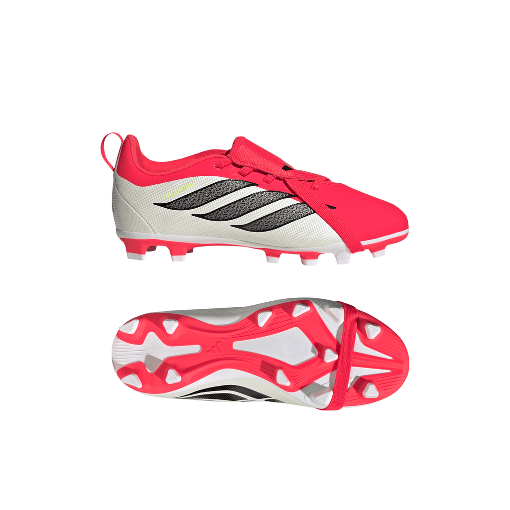 2026 New Arrival adidas Predator Club Fold-Over Tongue Elastic Laces FG/MG Youth Soccer Cleats - Red/Black/White wholesalehk.shop