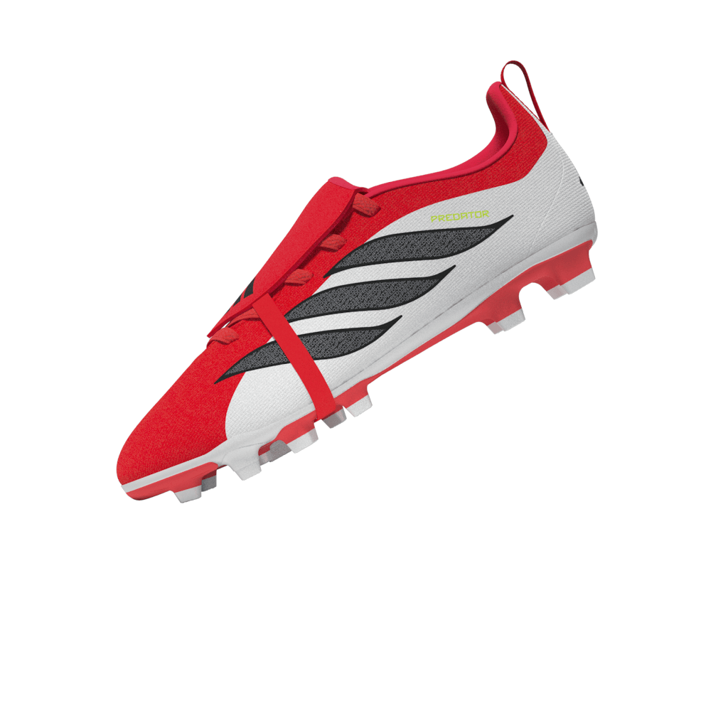 2026 New Arrival adidas Predator Club Fold-Over Tongue Elastic Laces FG/MG Youth Soccer Cleats - Red/Black/White wholesalehk.shop