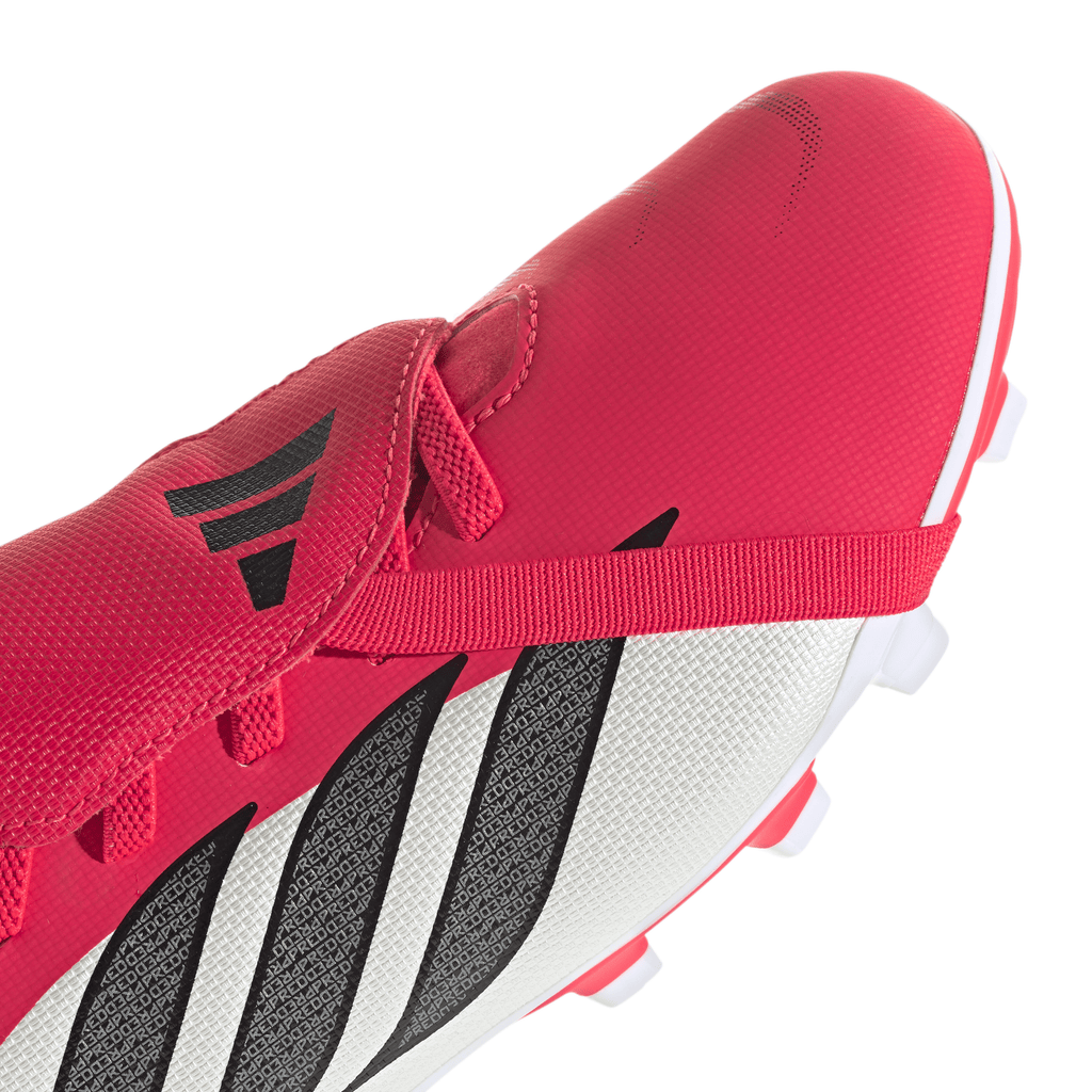 2026 New Arrival adidas Predator Club Fold-Over Tongue Elastic Laces FG/MG Youth Soccer Cleats - Red/Black/White wholesalehk.shop