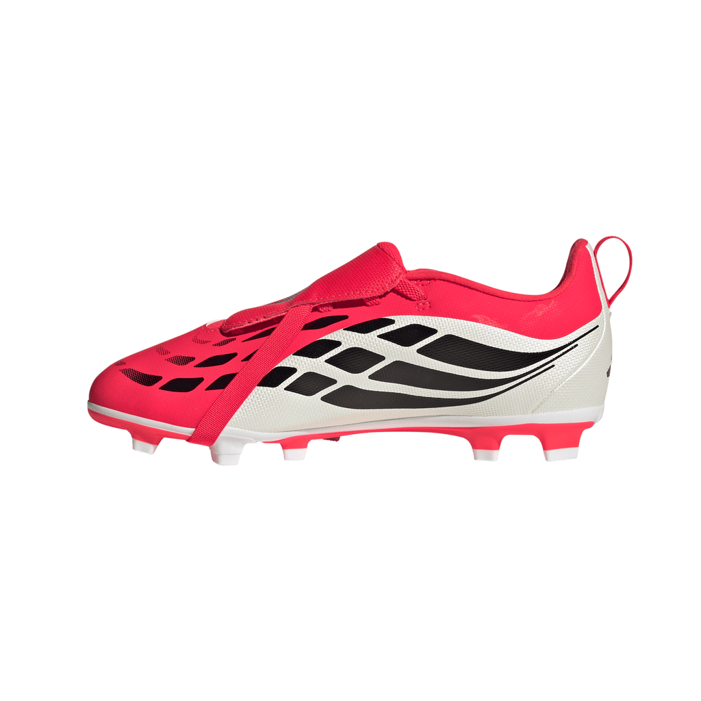 2026 New Arrival adidas Predator Club Fold-Over Tongue Elastic Laces FG/MG Youth Soccer Cleats - Red/Black/White wholesalehk.shop