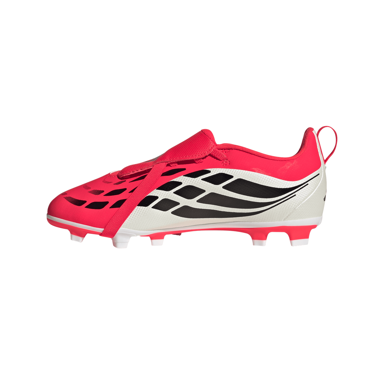 2026 New Arrival adidas Predator Club Fold-Over Tongue Elastic Laces FG/MG Youth Soccer Cleats - Red/Black/White wholesalehk.shop