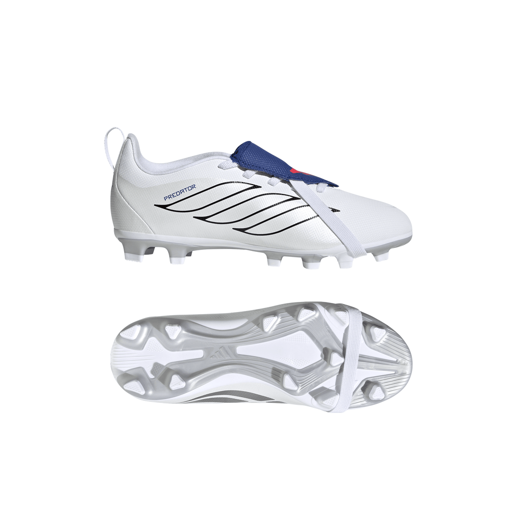 2026 New Arrival adidas Predator Club Fold-Over Tongue Elastic Laces Firm Ground/Multi Ground Youth Soccer Cleats - White wholesalehk.shop